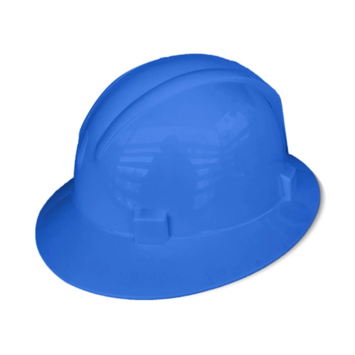 blue hard hat