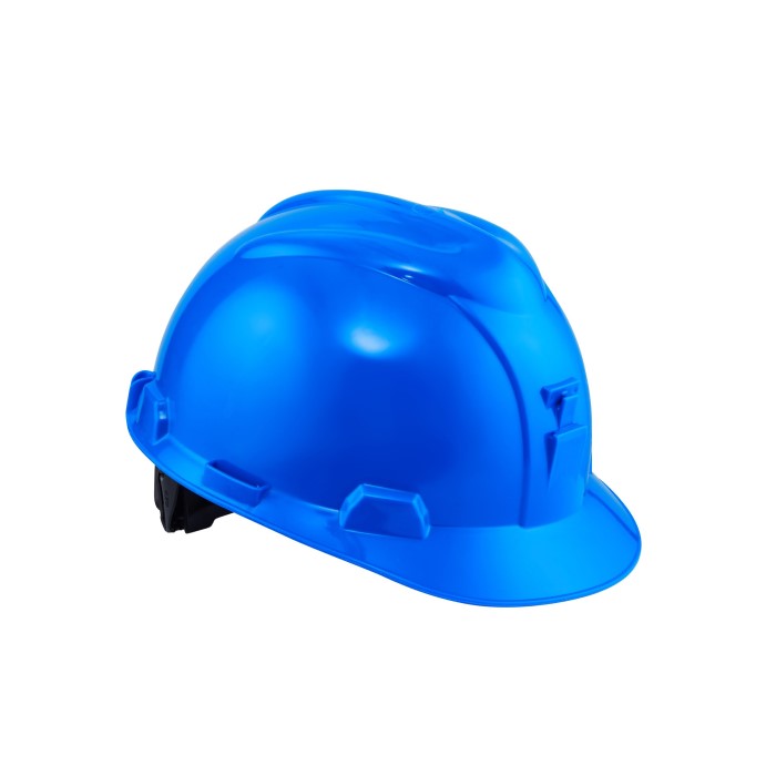 blue hard hat