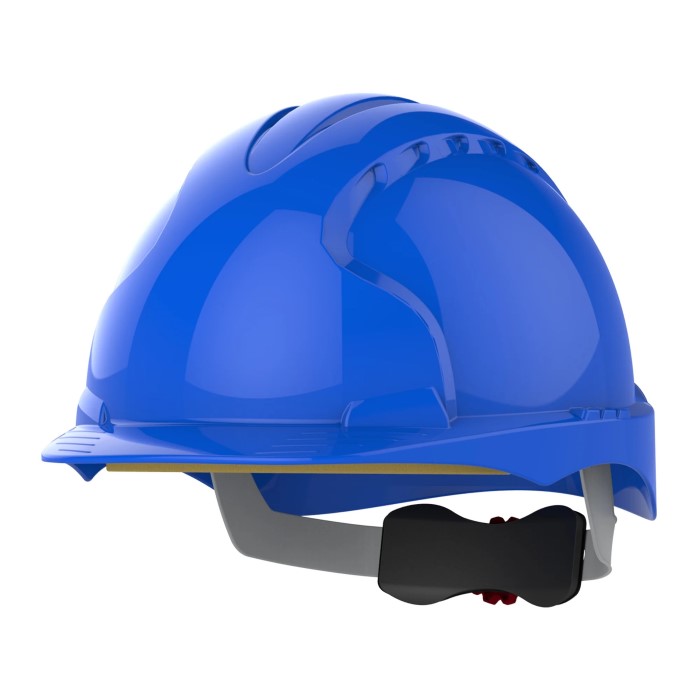 blue hard hat