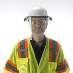 hard hat with face shield
