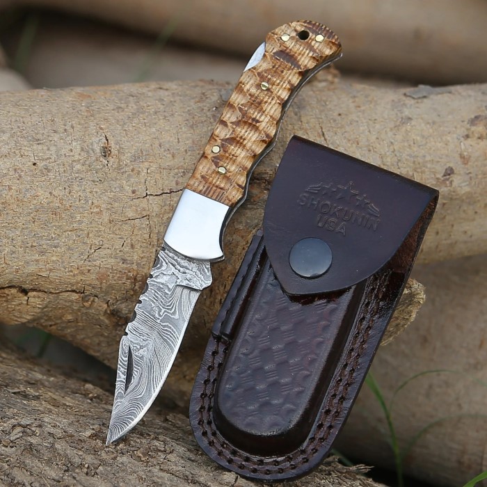 wood handle pocket knife